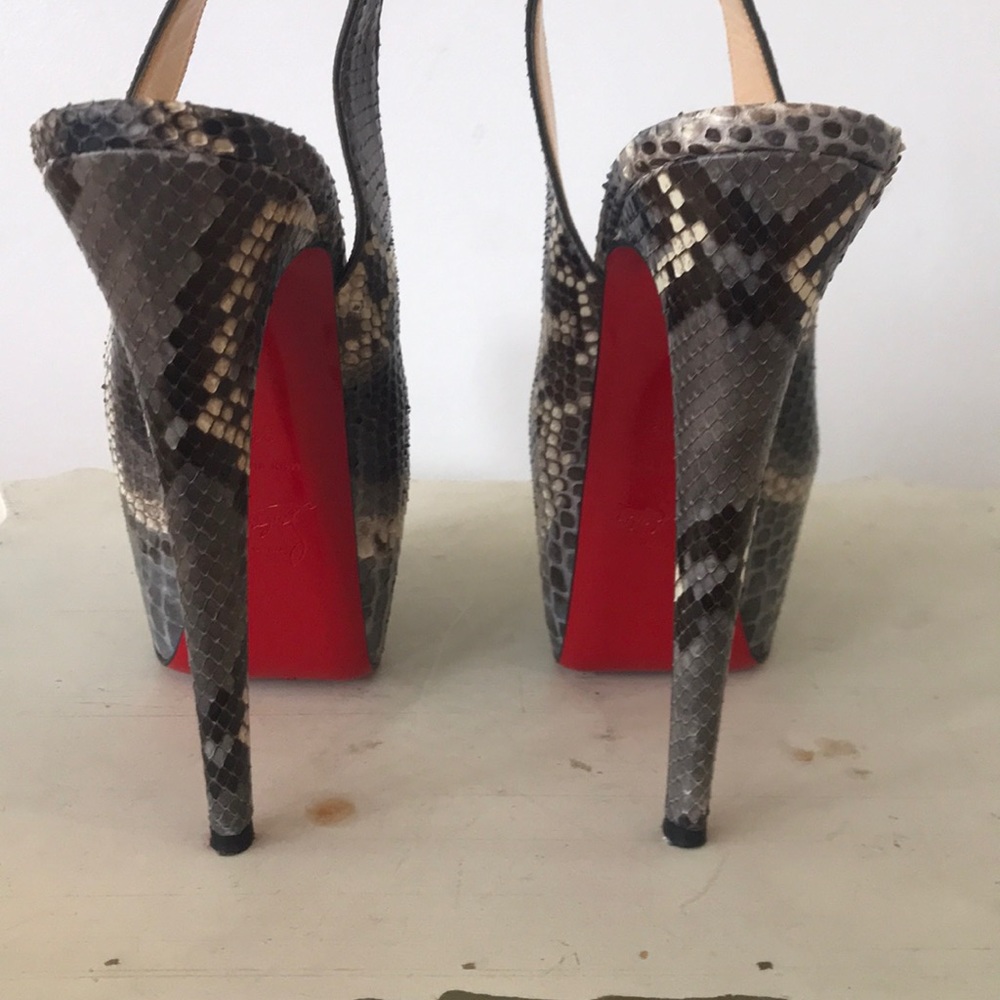 Christian Louboutin python platform sling back - Picture 5 of 10